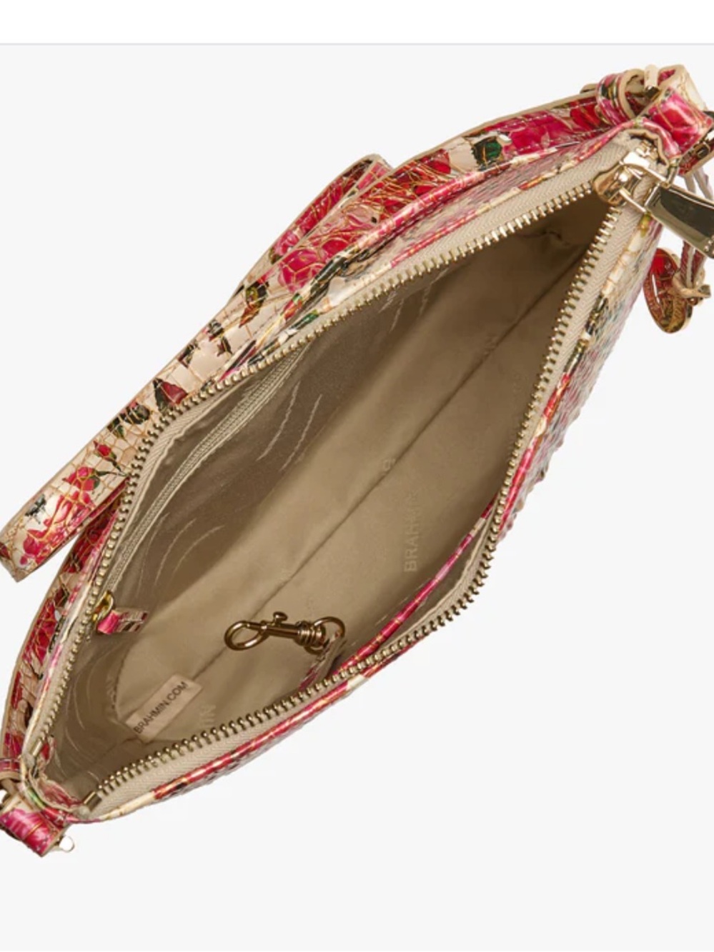 NWT❣️ Brahmin Floral Embossed Crossbody Bag in Pink & Cream - Picture 4 of 5